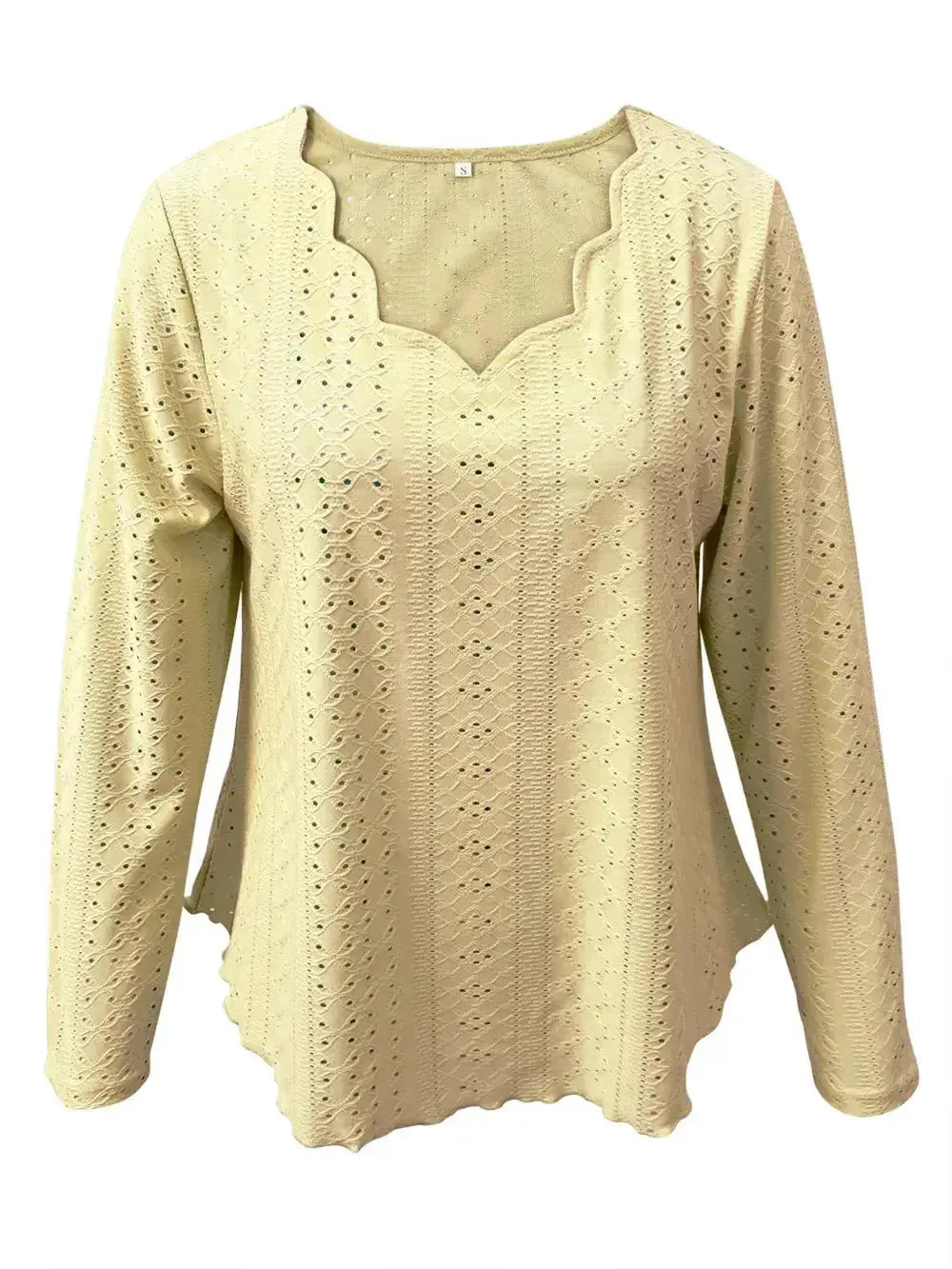 Eyelet Long Sleeve Blouse - DaisyDrop 