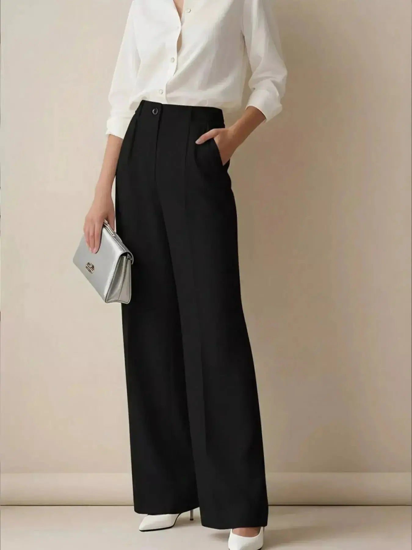 High-Waisted Wide Leg Pants - DaisyDrop 