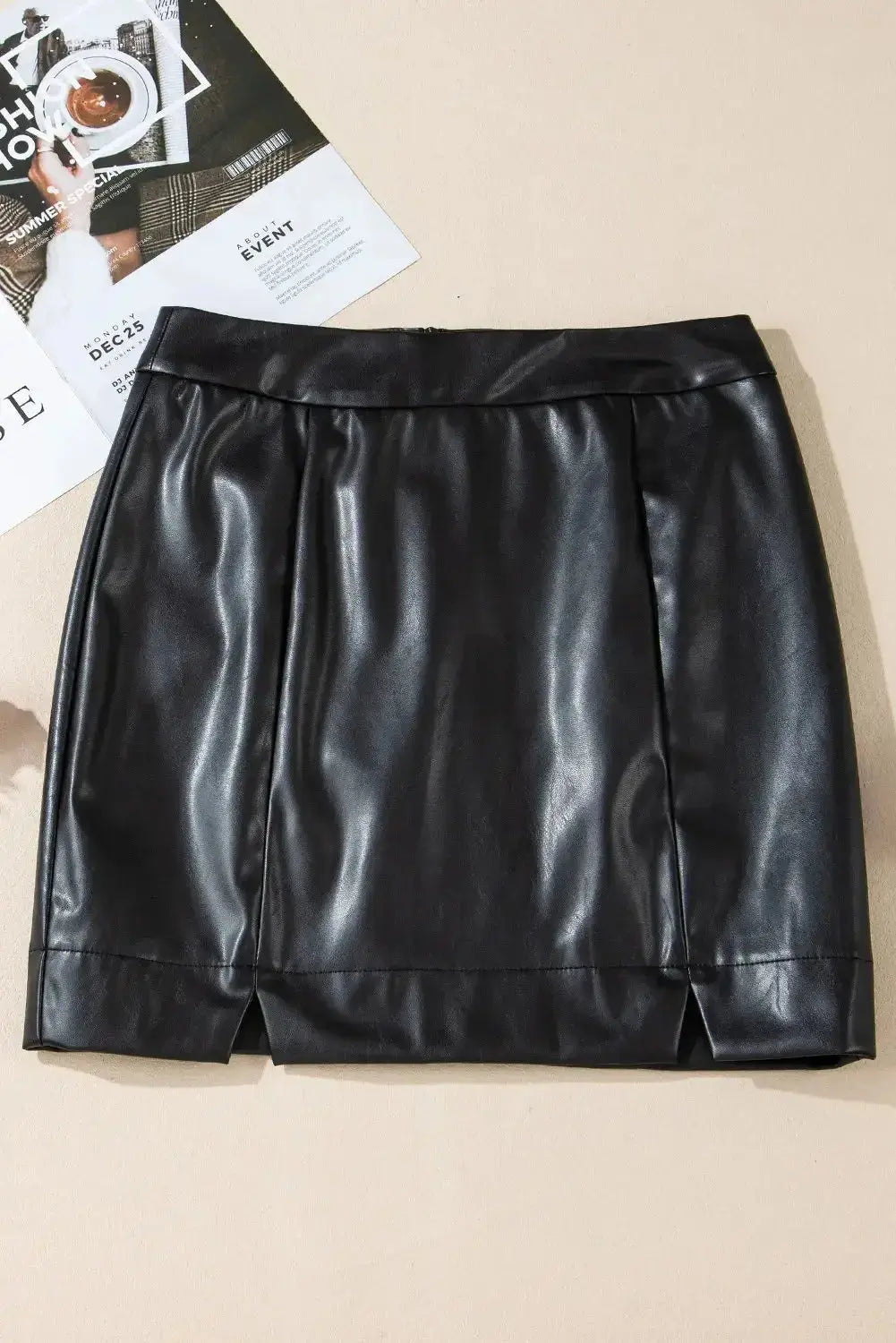 PU Leather Mini Skirt - DaisyDrop 