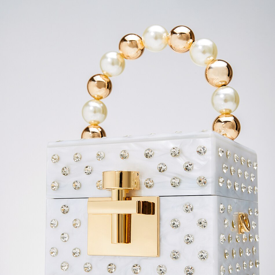 Acrylic Evening Crystal Box Clutch Bag