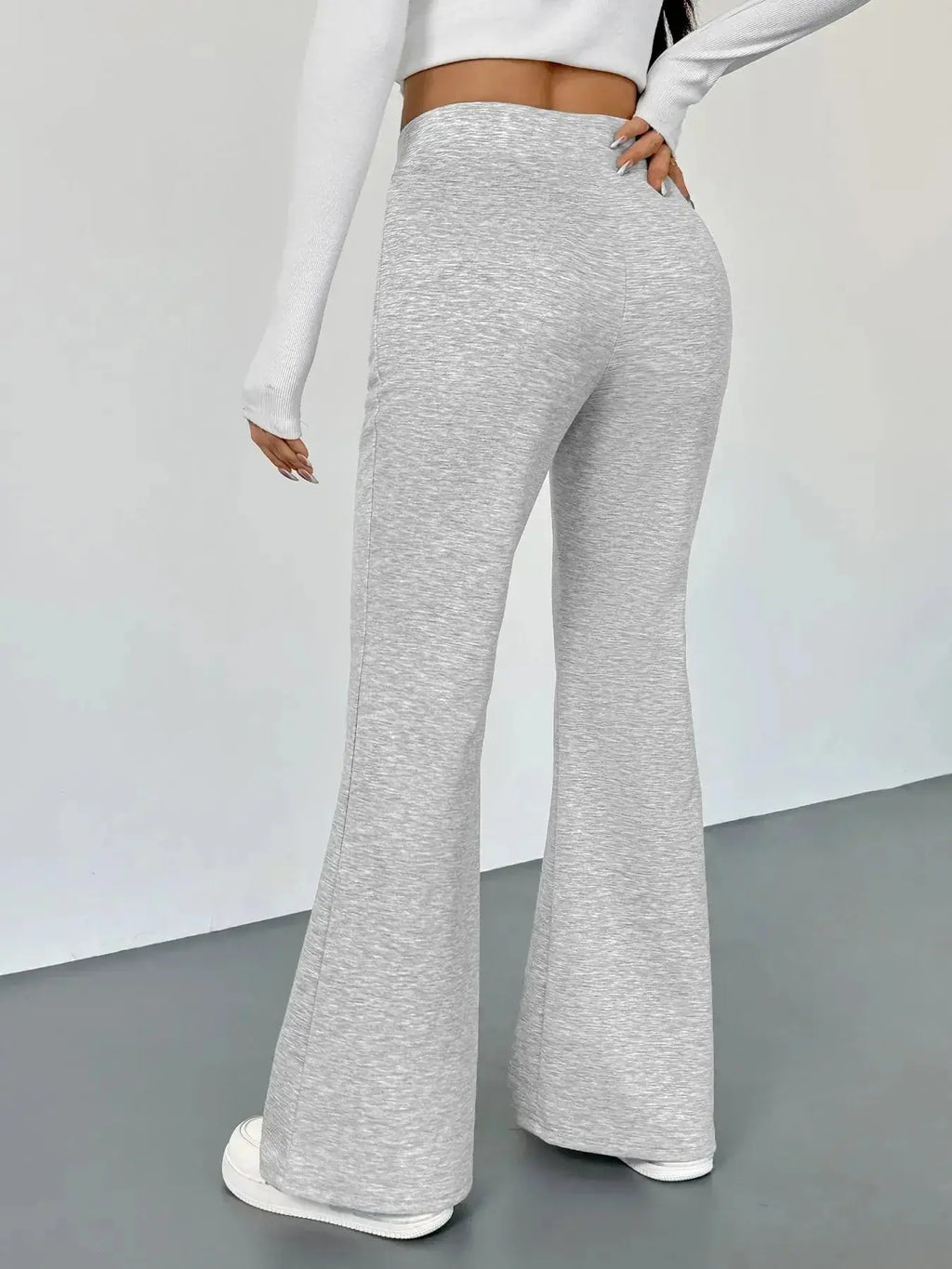 High Waisted Flare Leg Pants - DaisyDrop 