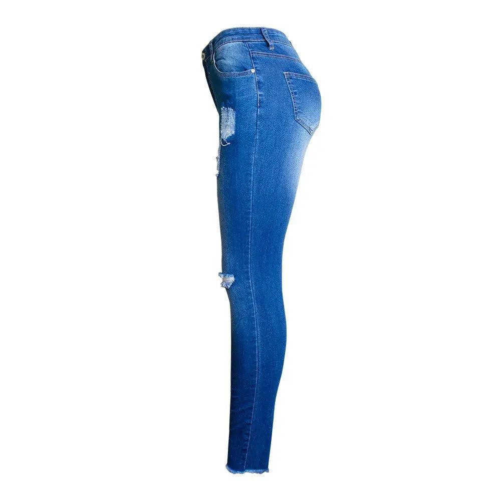 Stretchy Distressed Denim Pants eprolo