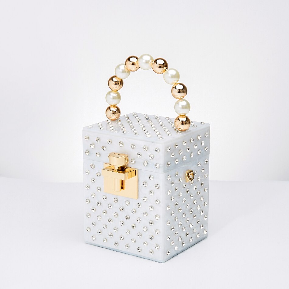 Acrylic Evening Crystal Box Clutch Bag