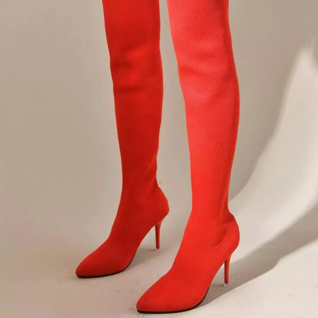 Point Toe Stiletto Boots - DaisyDrop 