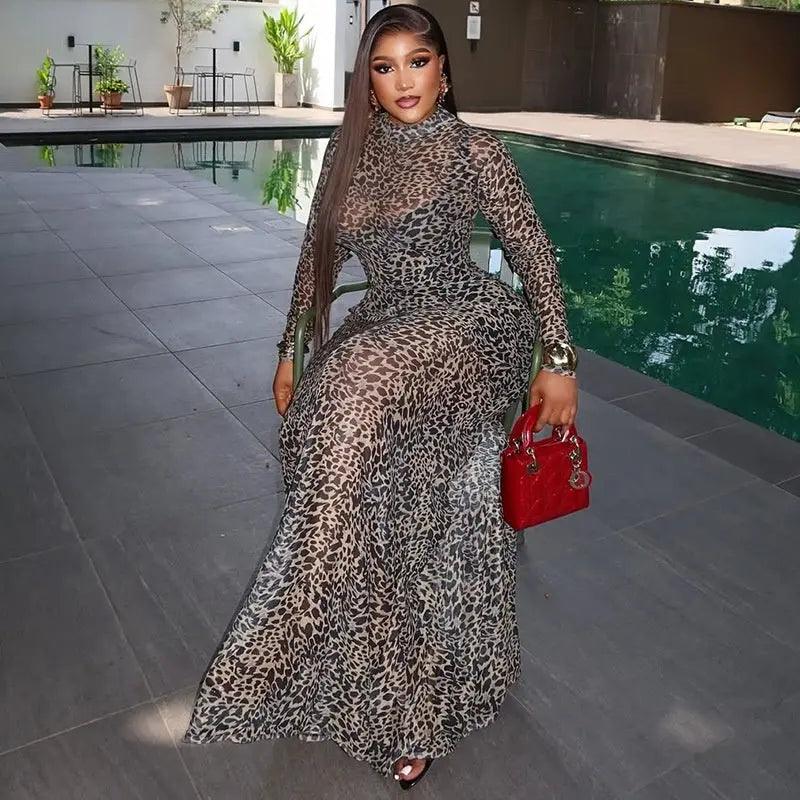 High Neck Long Sleeve Thin Dress Versatile eprolo