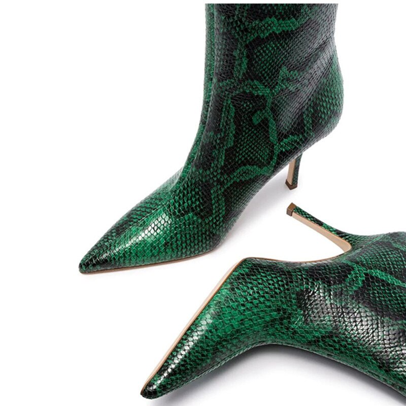 Sexy Women Knee Boots Thin High Heel Pointed Toe Stiletto Back Zipper