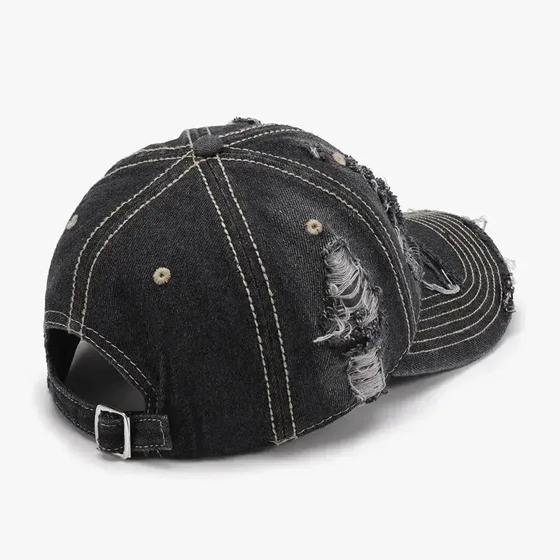 Distressed Adjustable Cotton Baseball Cap - DaisyDrop 