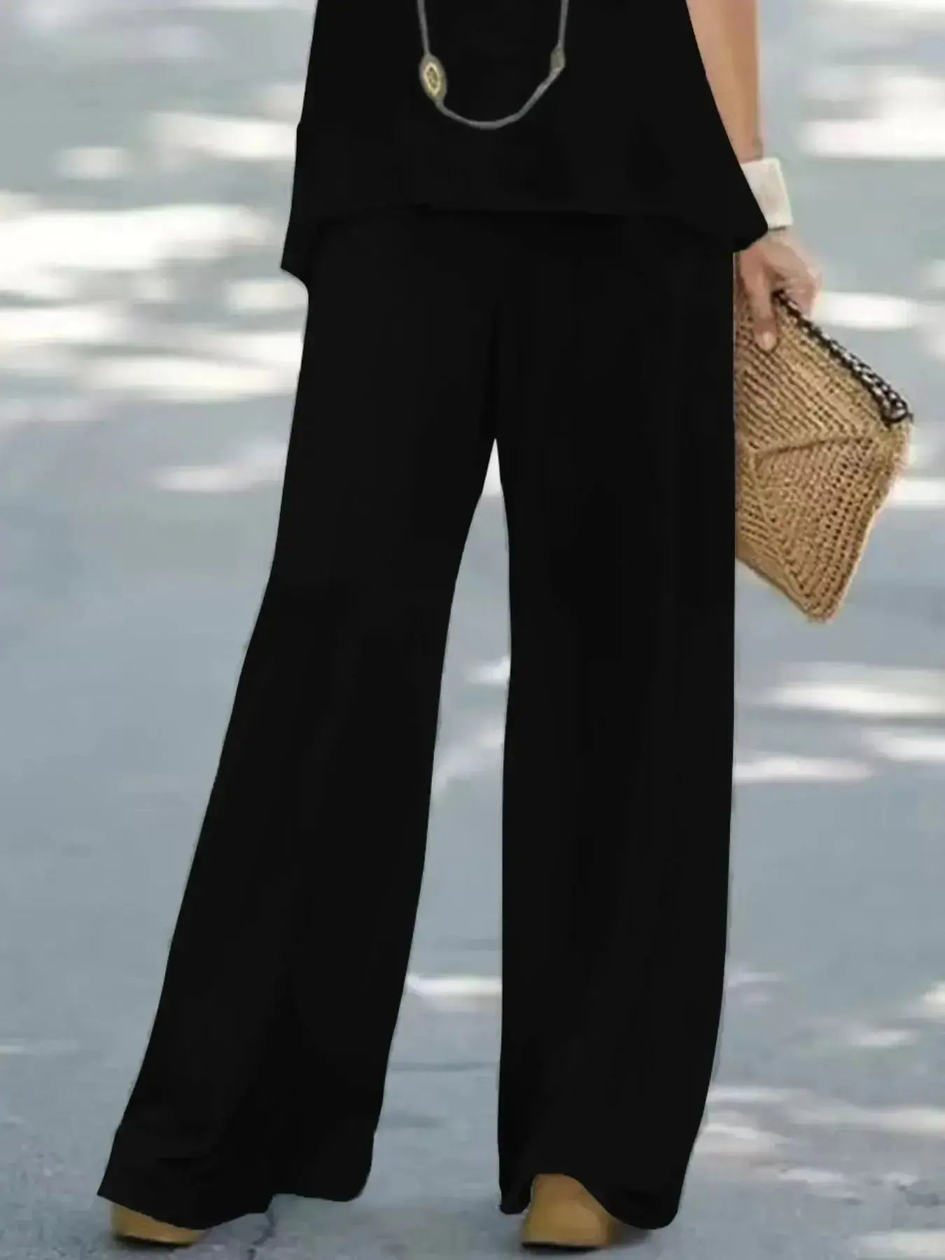 Halter Top and Wide Leg Pants Matching Set - DaisyDrop 