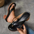 Chunky Heel Toe Post Sandals - DaisyDrop 