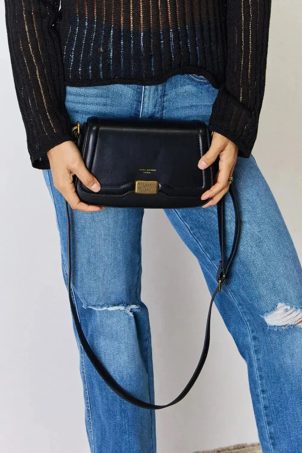 David Jones PU Leather Crossbody Bag - DaisyDrop 