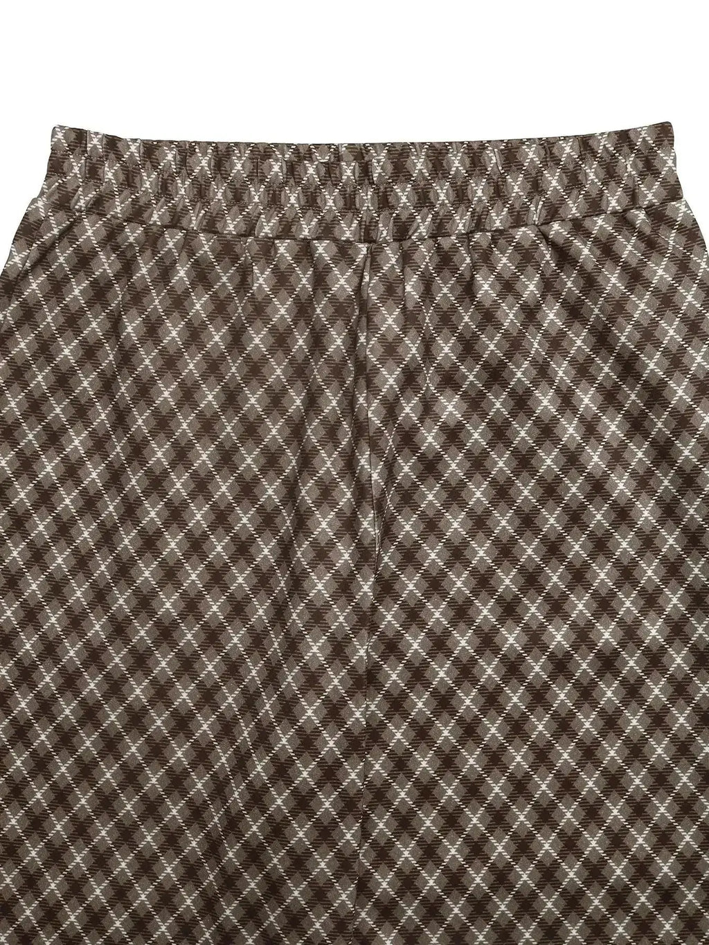 Plaid High-Waisted Wide Leg Pants - DaisyDrop 
