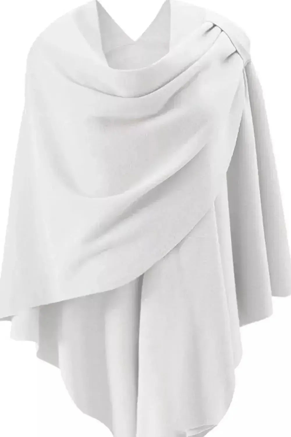 Draped Knitted Split Cape Shawl with Strap - DaisyDrop 