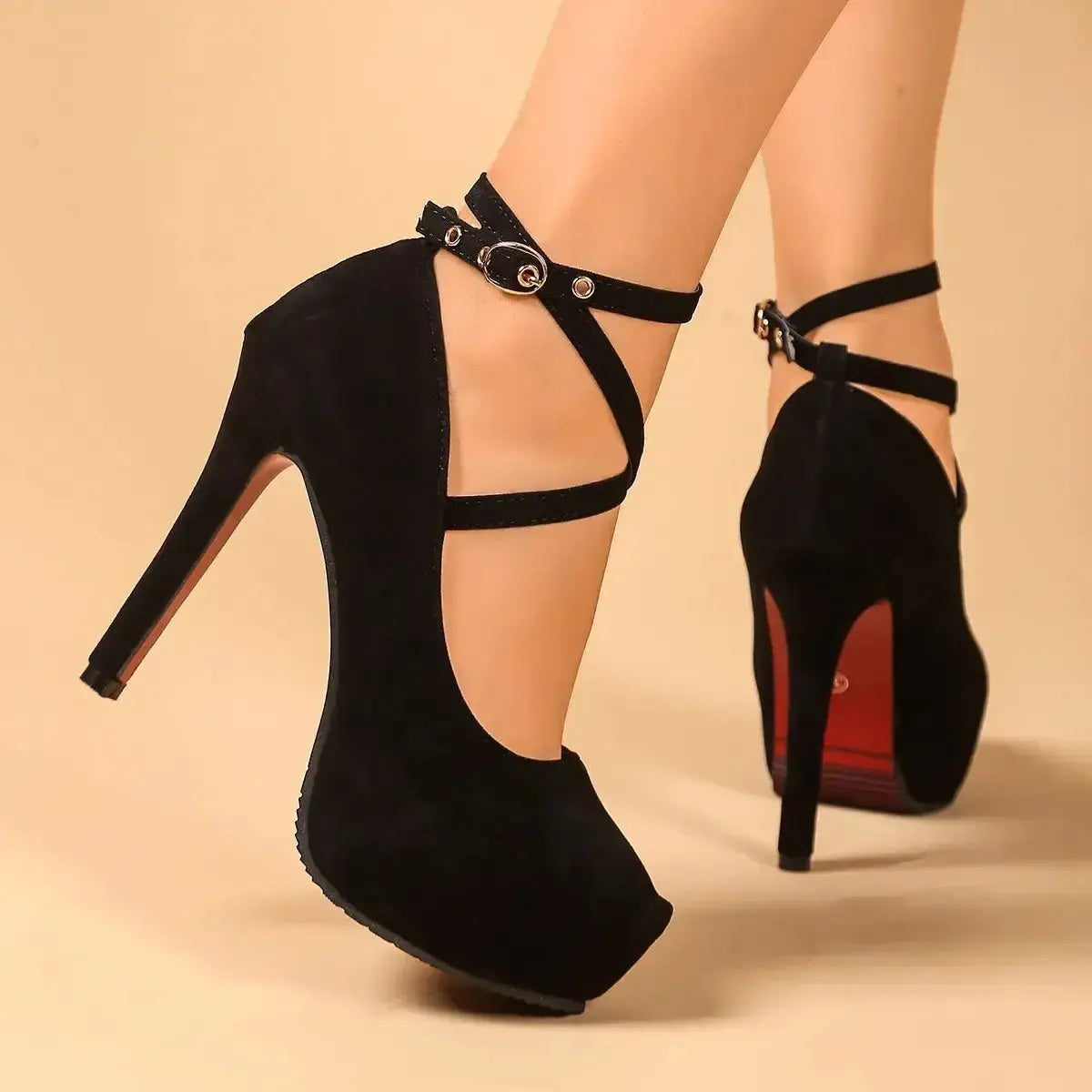 Ankle Strap High Heel Pumps - DaisyDrop 