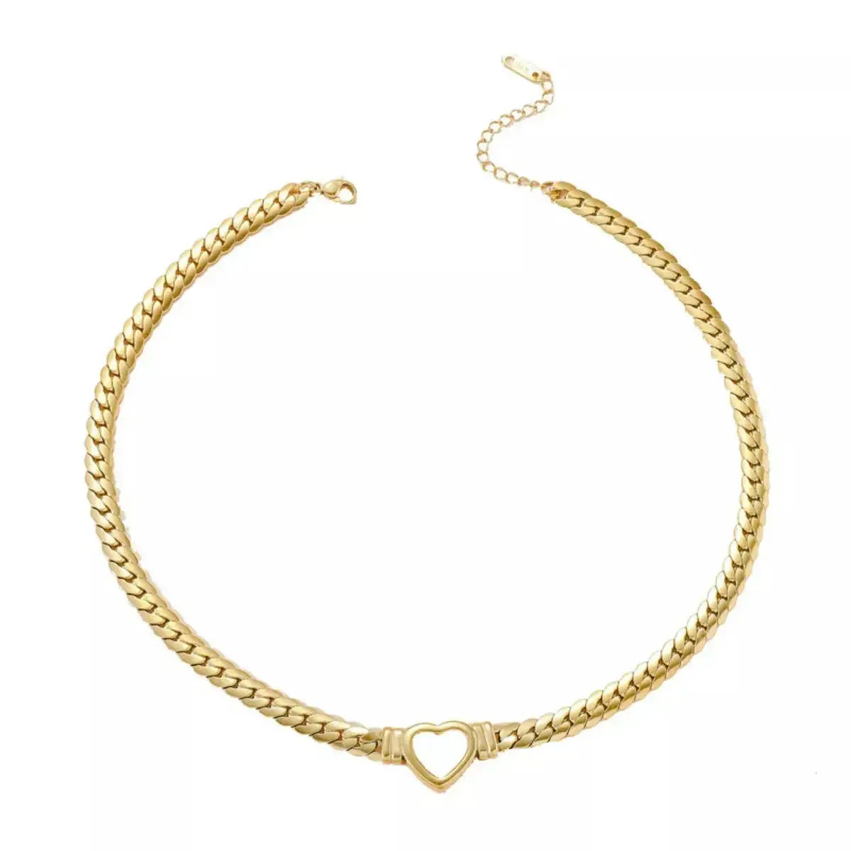 18K Gold-Plated Chain Heart Necklace - DaisyDrop 