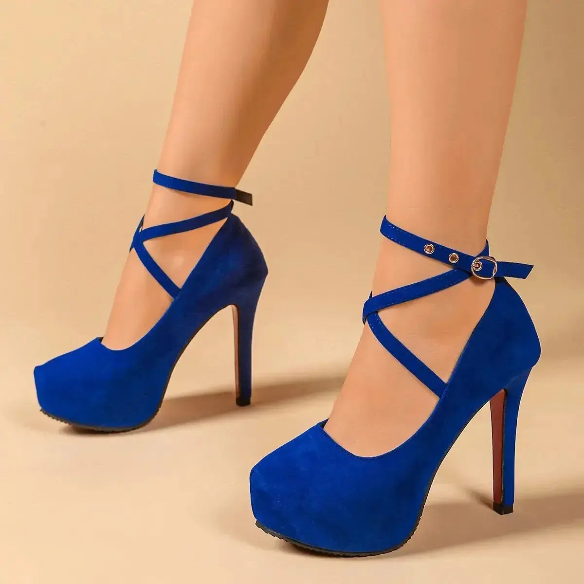 Ankle Strap High Heel Pumps - DaisyDrop 