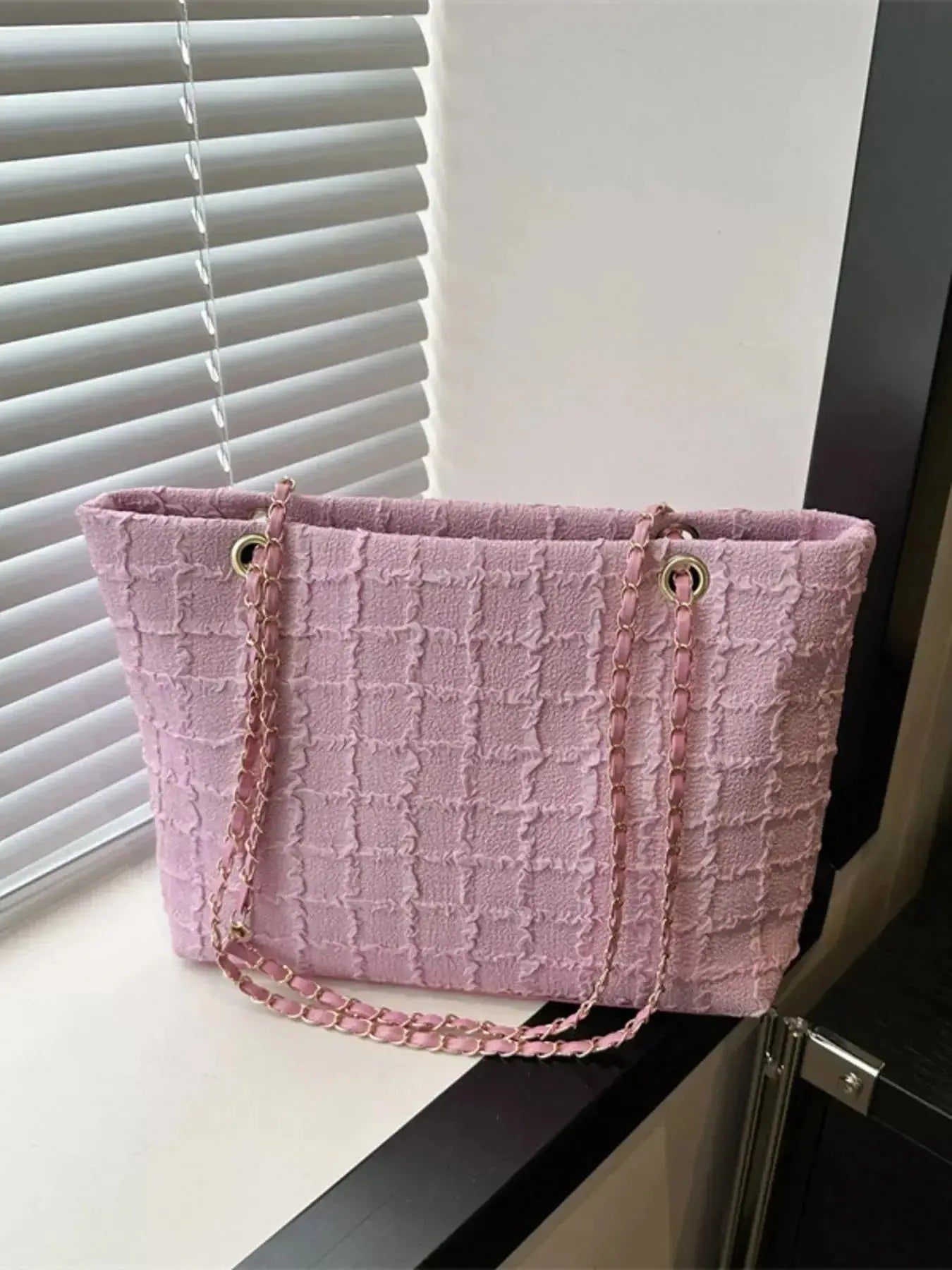 Tweed Chain Shoulder Bag - DaisyDrop 