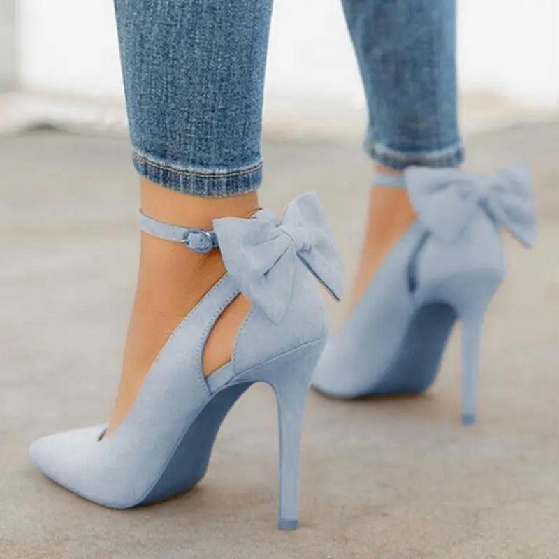 Women High Heels Brand Pumps Toe Buckle Strap Butterfly eprolo