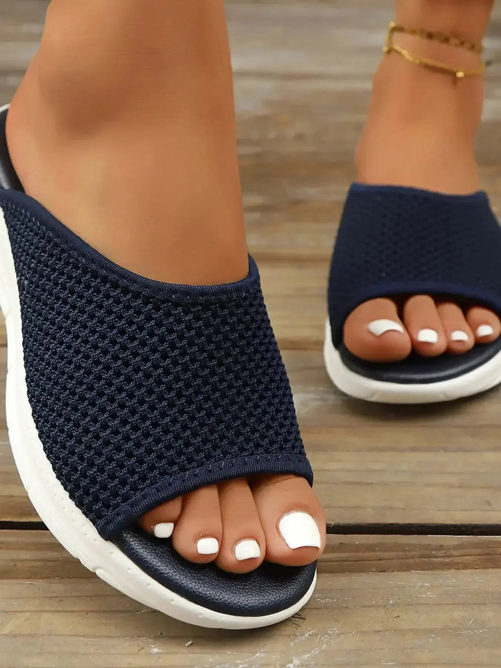 Knit Mesh Open Toe Sandals - DaisyDrop 