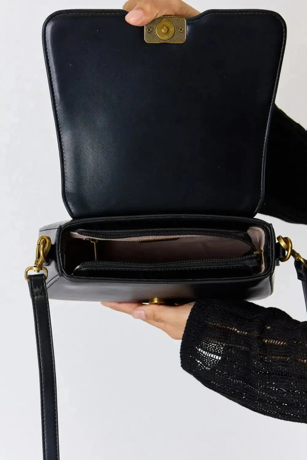 David Jones PU Leather Crossbody Bag - DaisyDrop 