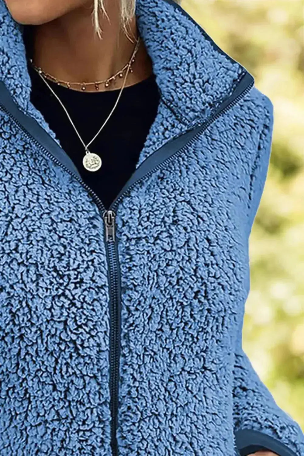 Pocketed Zip Up Turtleneck Jacket - DaisyDrop 