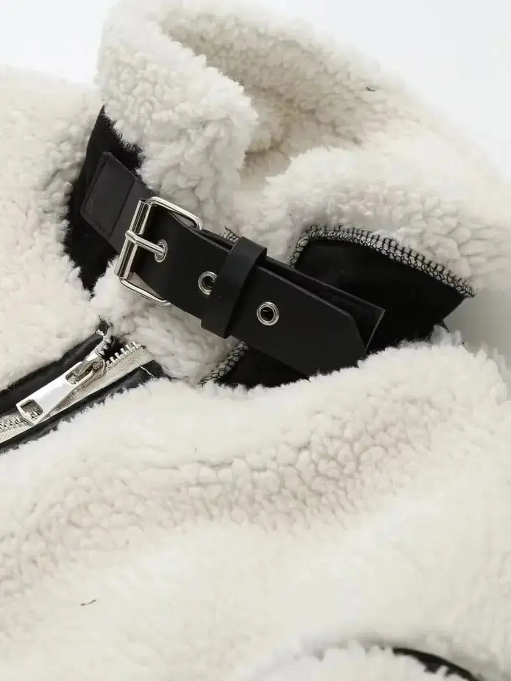 Zip Up Long Sleeve Sherpa Jacket - DaisyDrop 