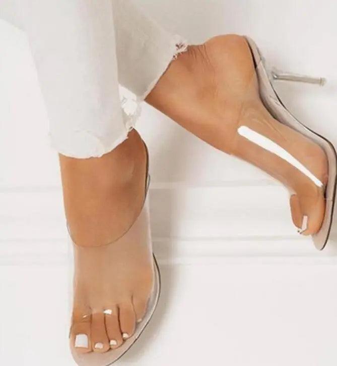 Women Slippers Comfortable Soft Sandals Sexy Women Shoes Party Crystal Transparent High Heel eprolo