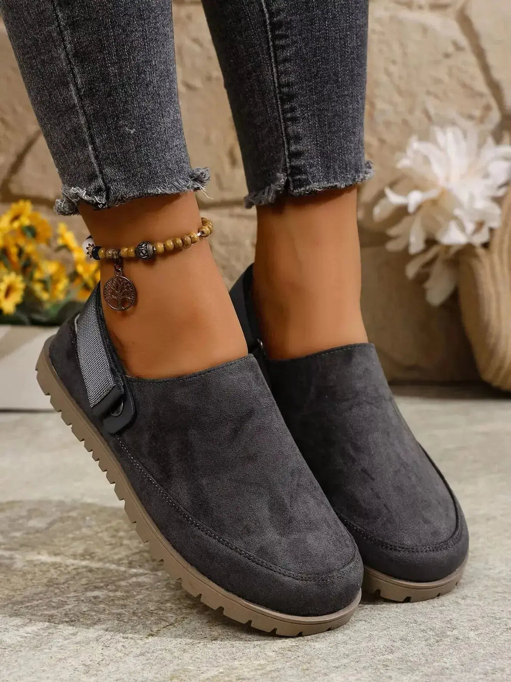 Round Toe Flats Slip-Ons - DaisyDrop 