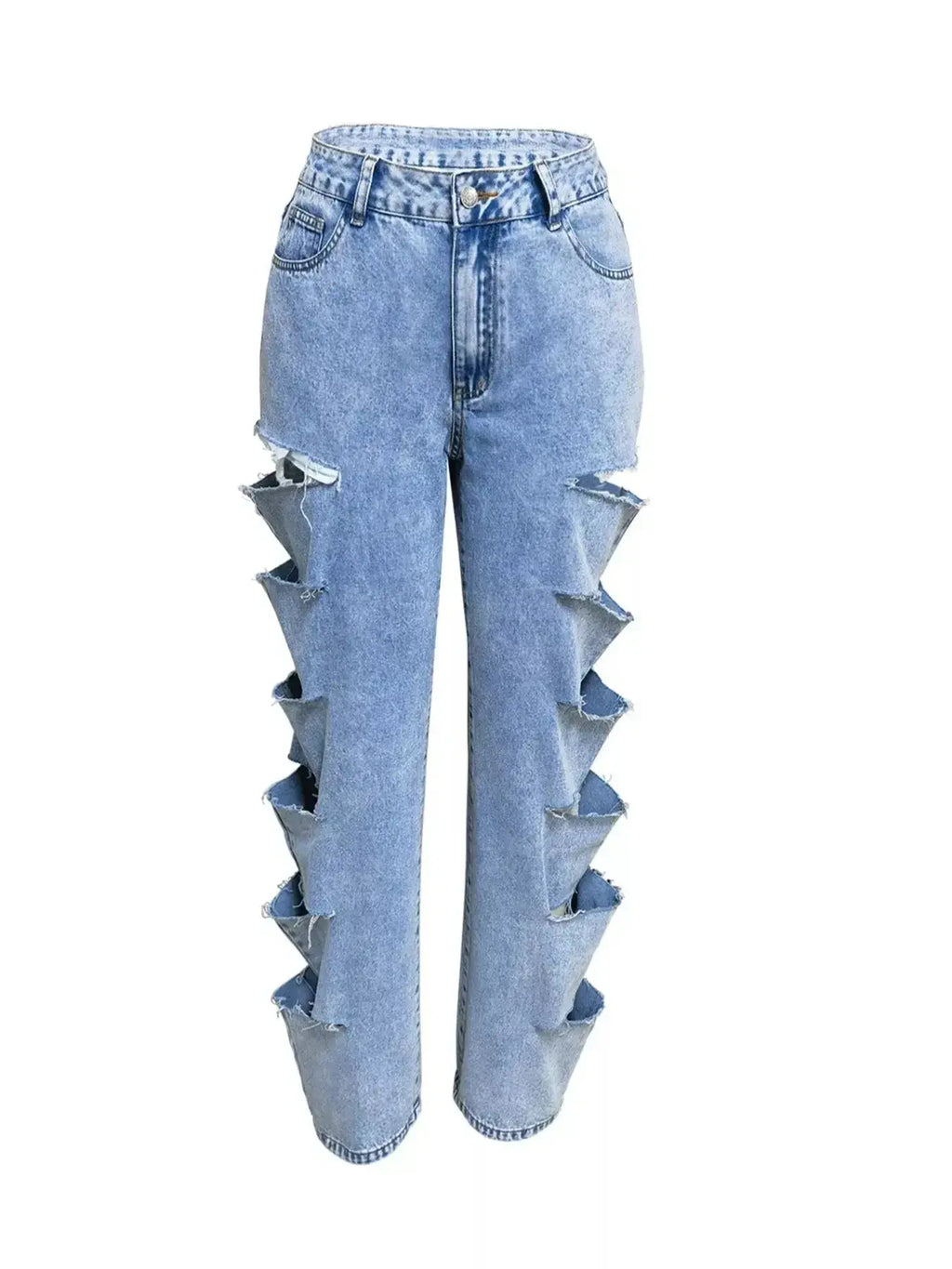 Distressed Wide Leg Jeans - DaisyDrop 