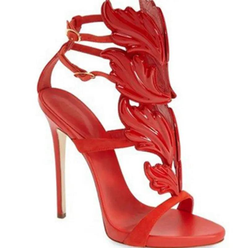 Leather Gladiator Sandals Women Gold Leaf Flame eprolo