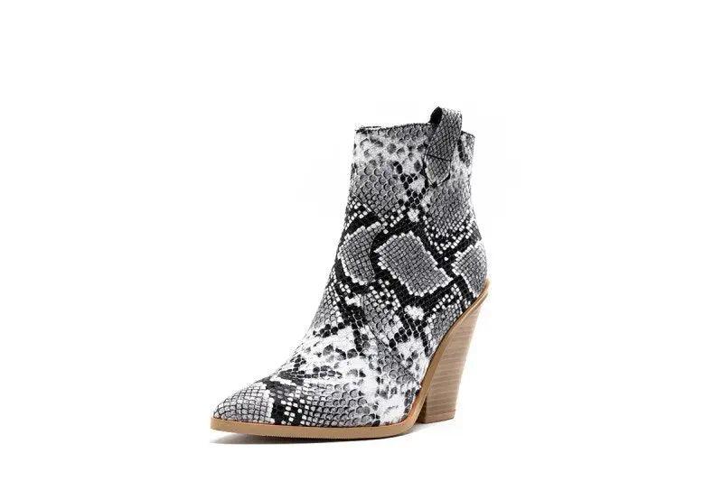 MStacchi Gold Snake Print Ankle Boots eprolo