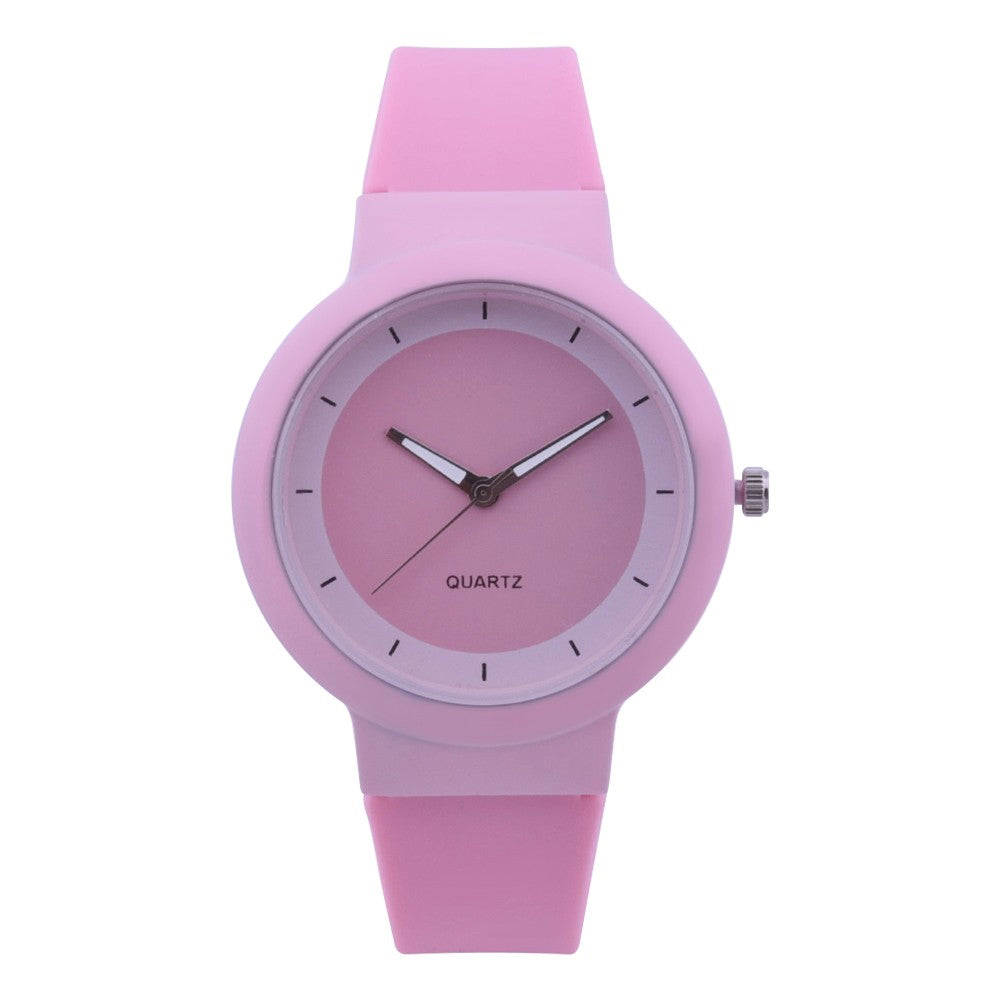 Woman Fashion Silicone Band Analog Quartz Round Watch