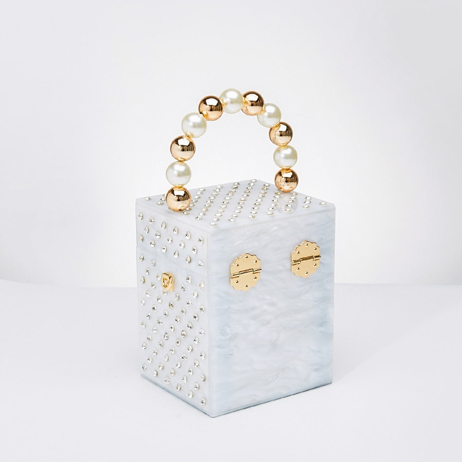 Acrylic Evening Crystal Box Clutch Bag