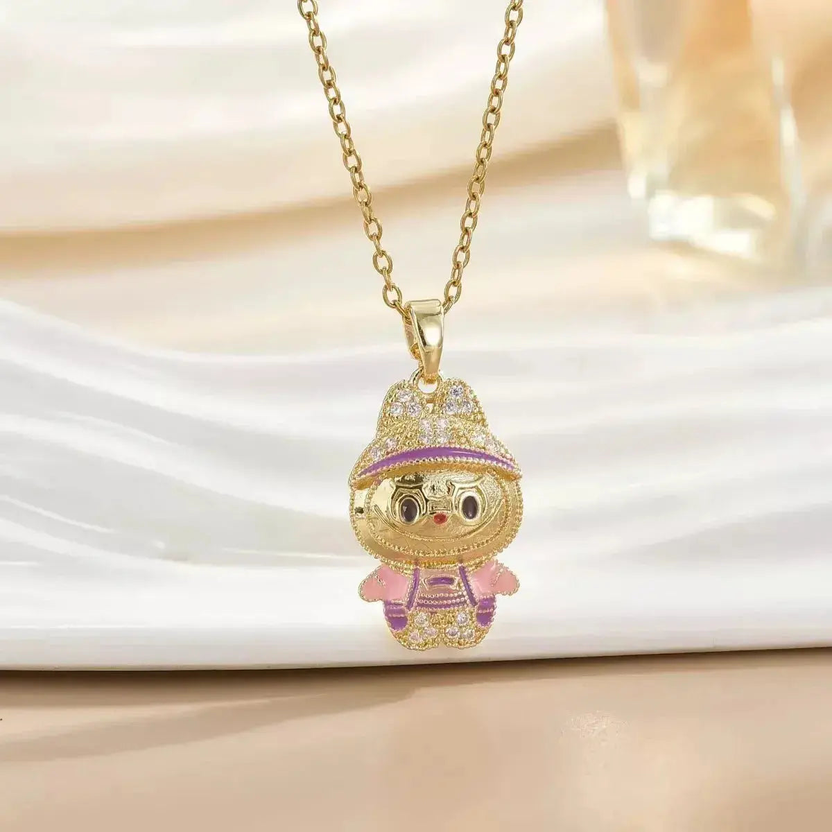 18K Gold-Plated Cartoon Character Pendant Necklace - DaisyDrop 