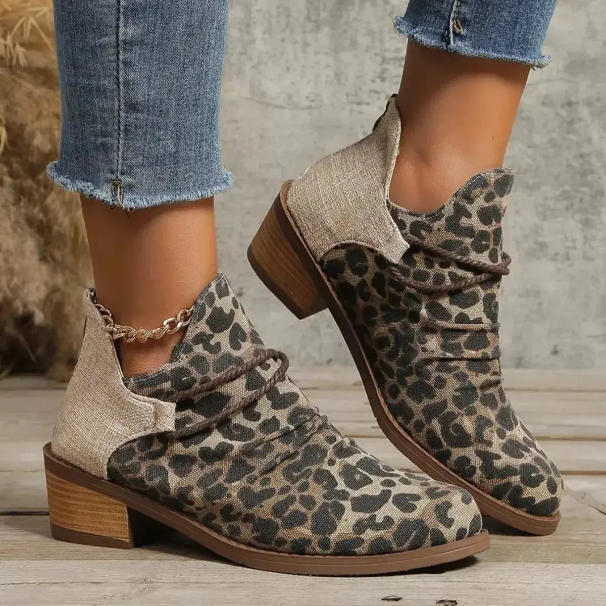Block Heel Ankle Boots - DaisyDrop 