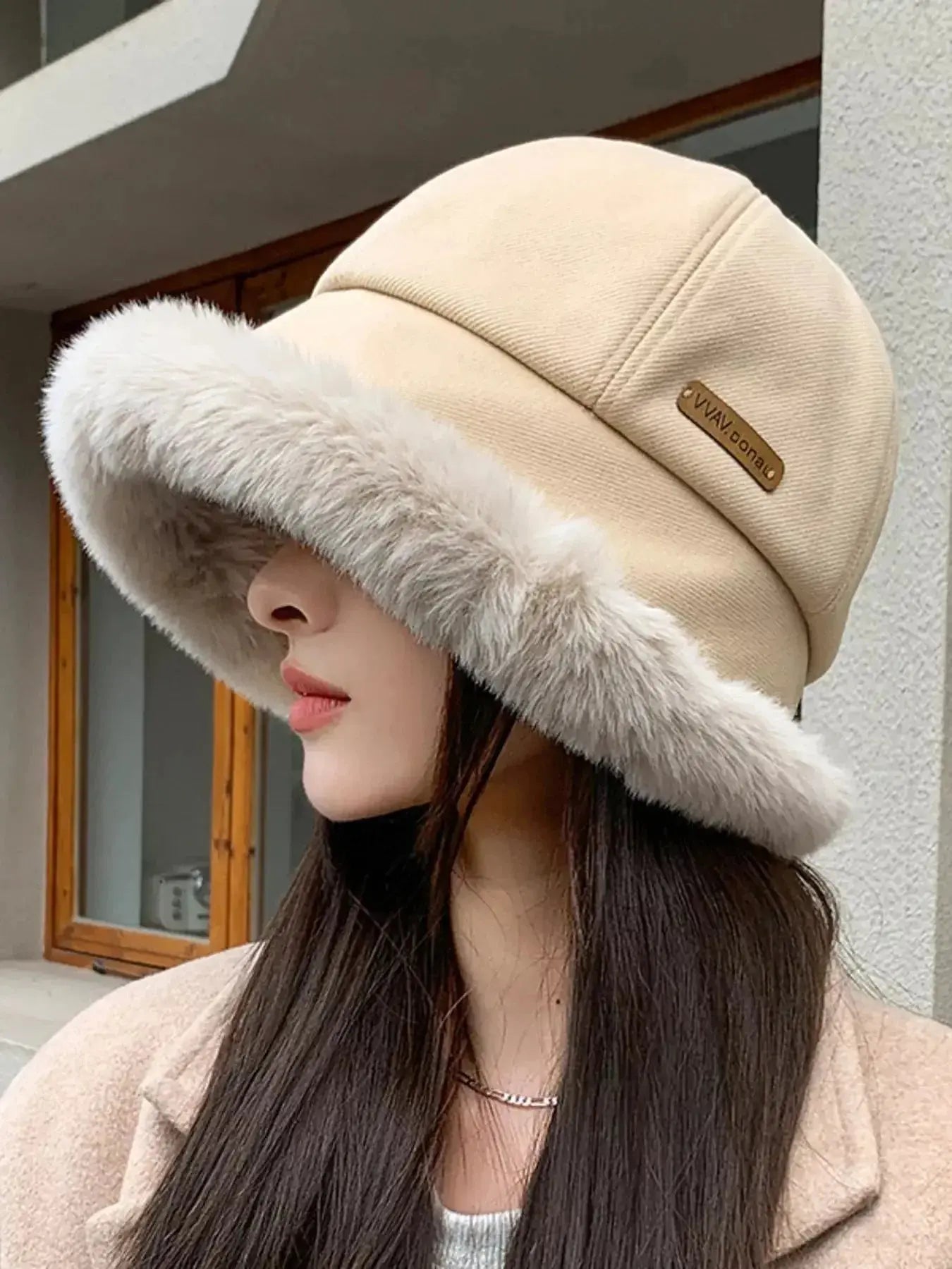 Fuzzy Trim Bucket Hat - DaisyDrop 