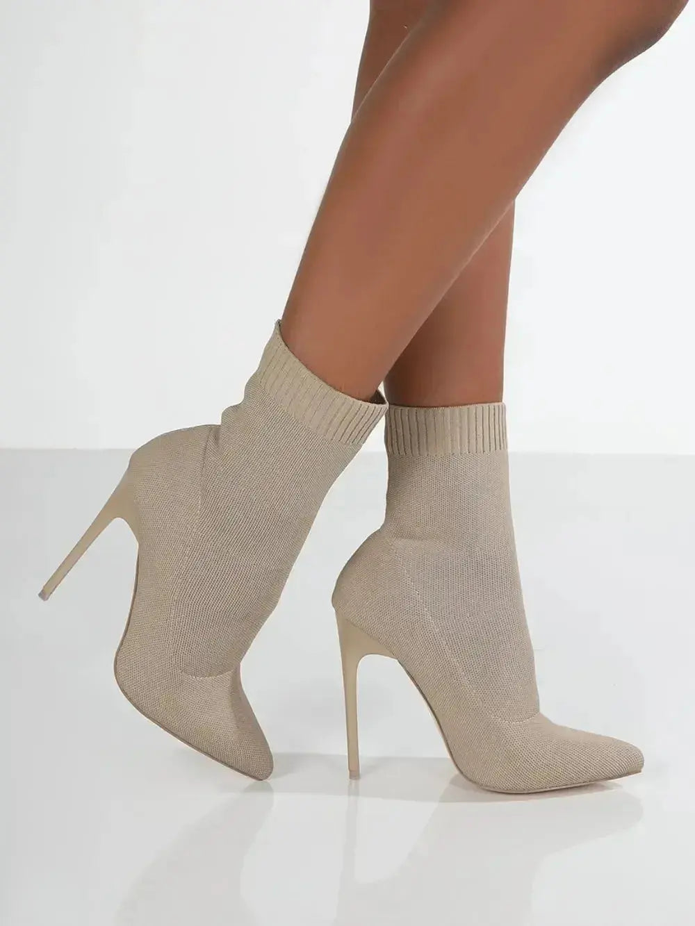 Mesh Point Toe Stiletto Boots - DaisyDrop 