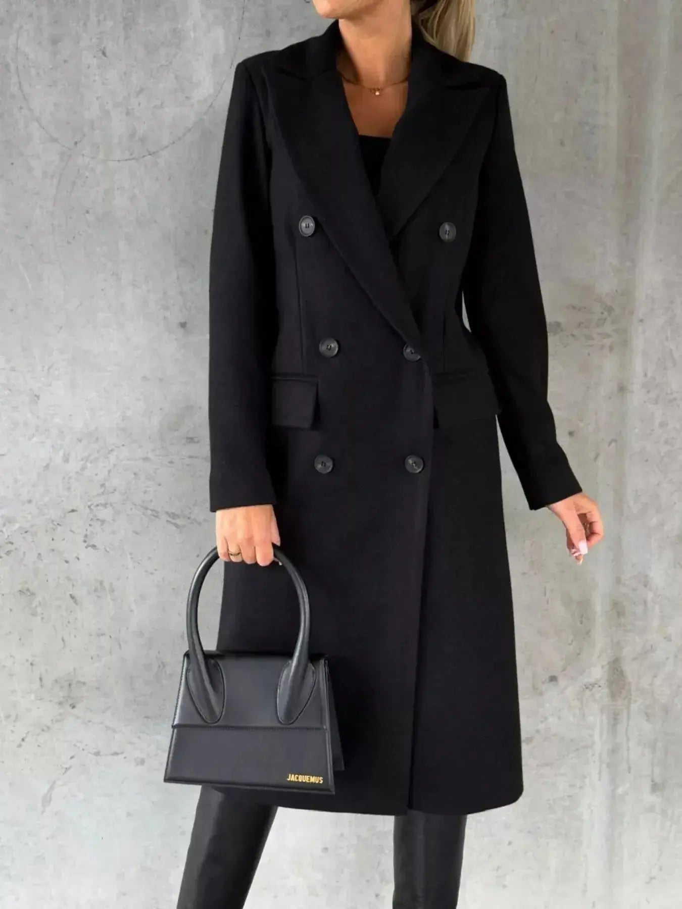 Double-Breasted Longline Coat - DaisyDrop 
