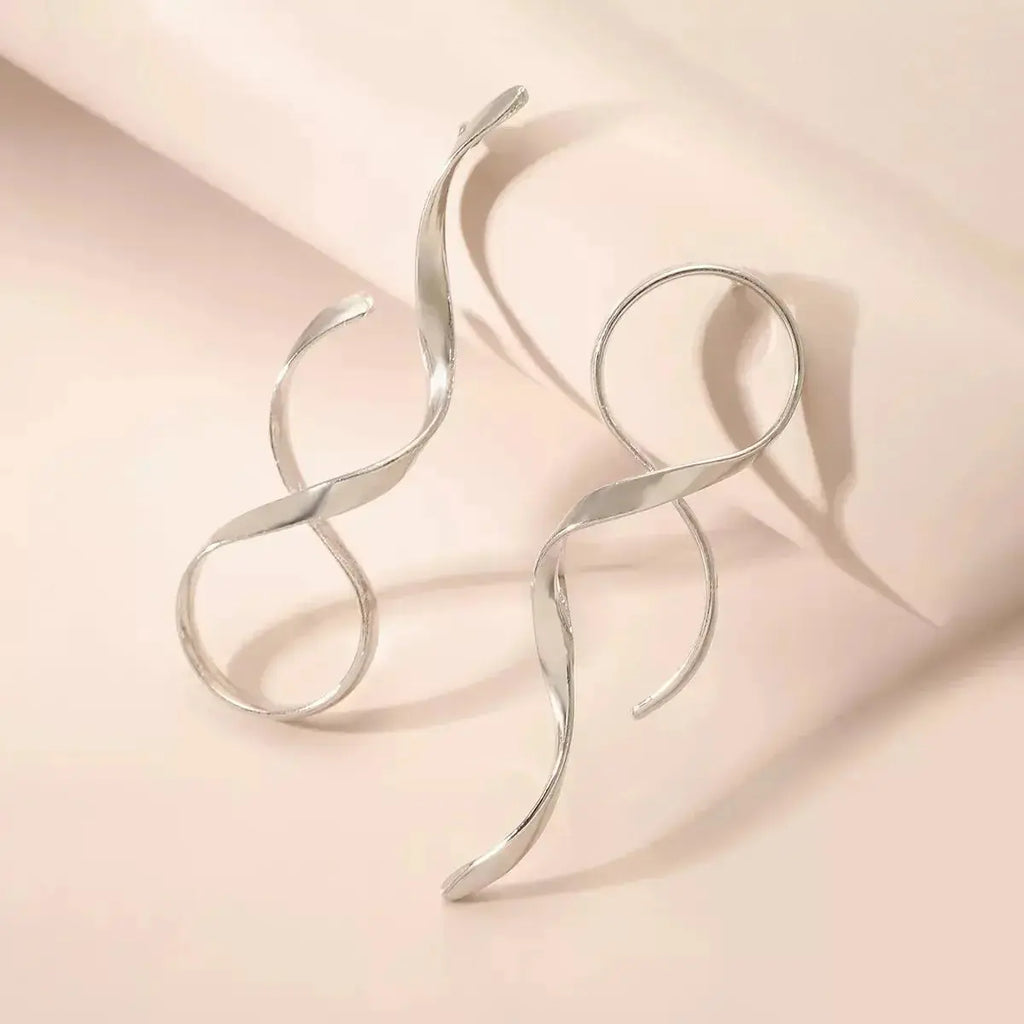 Alloy Spiral Drop Earrings - DaisyDrop 