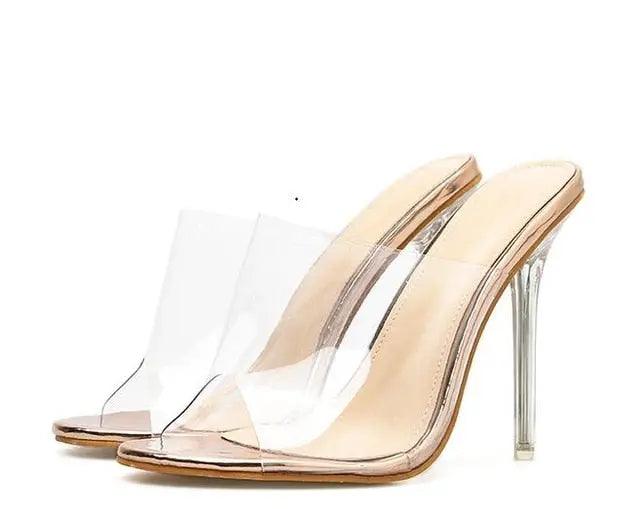 Women Slippers Comfortable Soft Sandals Sexy Women Shoes Party Crystal Transparent High Heel eprolo