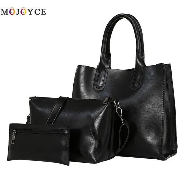 3 Pcs/Set Oil Wax Leather Women Handbags eprolo