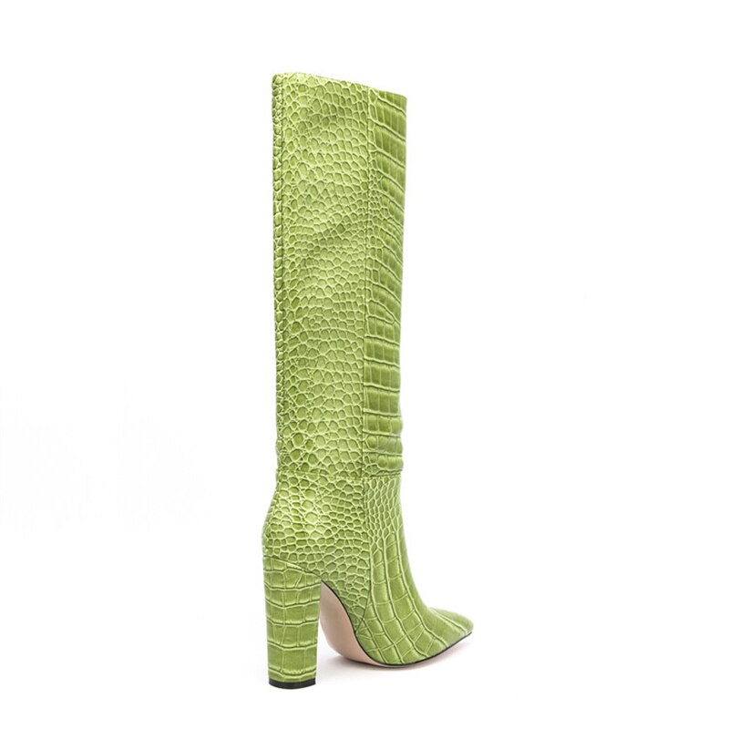 Luxury Brand Design Female Pointed Toe Knee High Boots