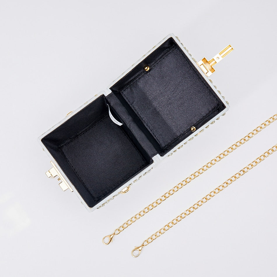 Acrylic Evening Crystal Box Clutch Bag