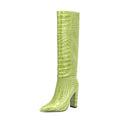 Luxury Brand Design Female Pointed Toe Knee High Boots