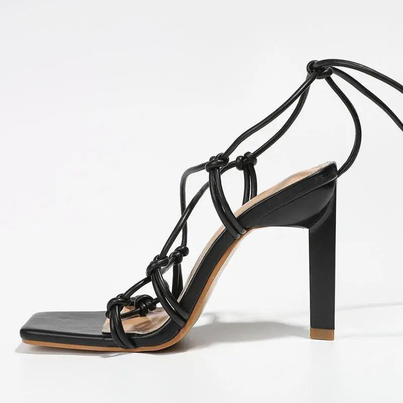 Fashion Sexy Rope Straps Solid Color New Summer High Heel Sandals For Women eprolo