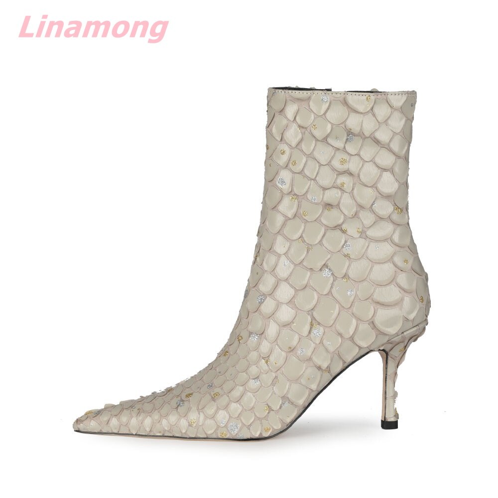 Autumn Brand Design Women Bling Boots Pointed Toe