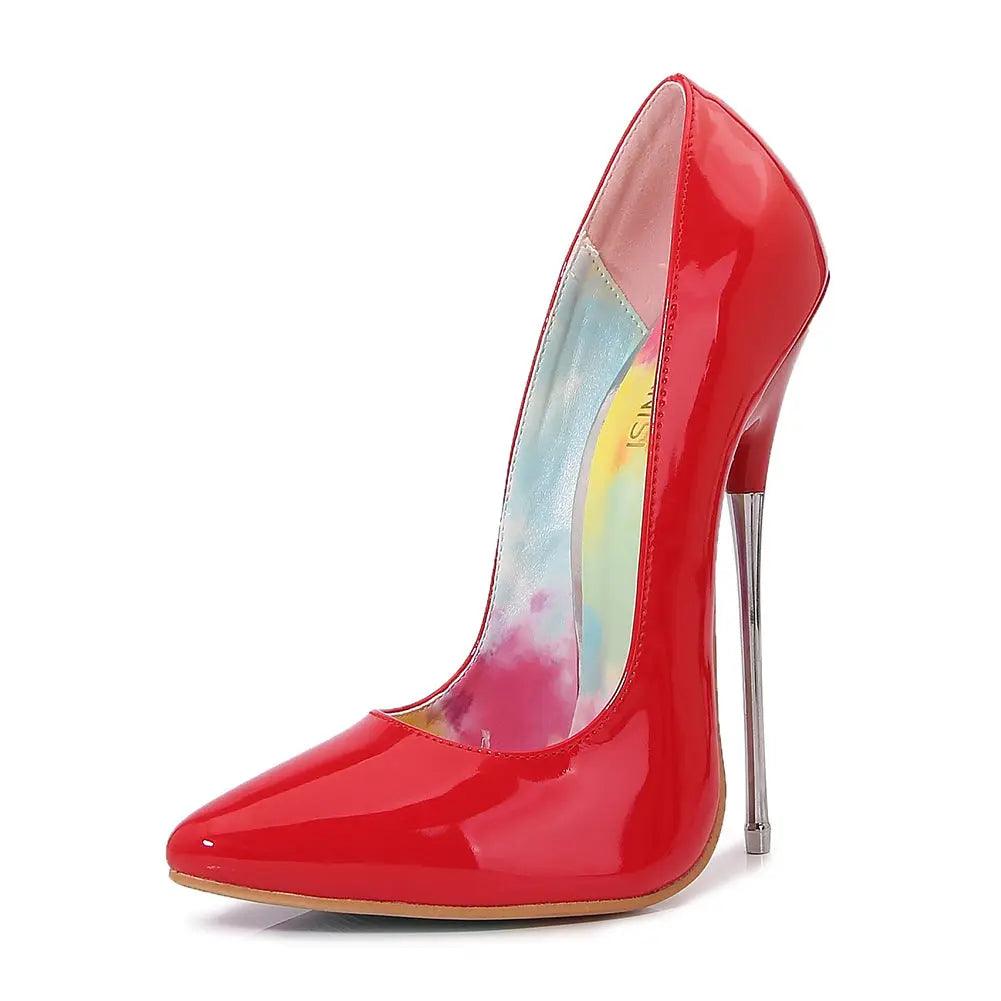 Lacquer leather pointed metal high heels eprolo