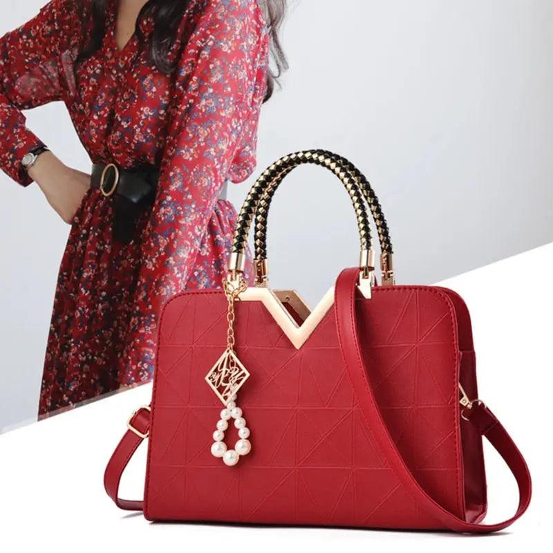 Women Leather Totes Bag Top-handle Embroidery Crossbody eprolo