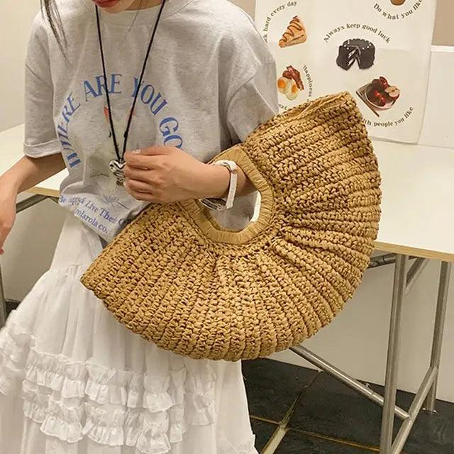 Woven bag for women large capacity grass woven bag summer niche vacation beach handbag eprolo