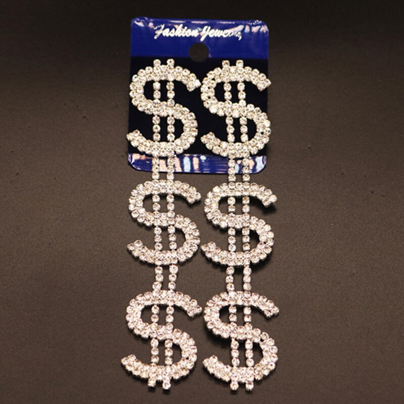 Exaggerated Queen Rhinestone Earrings for Women