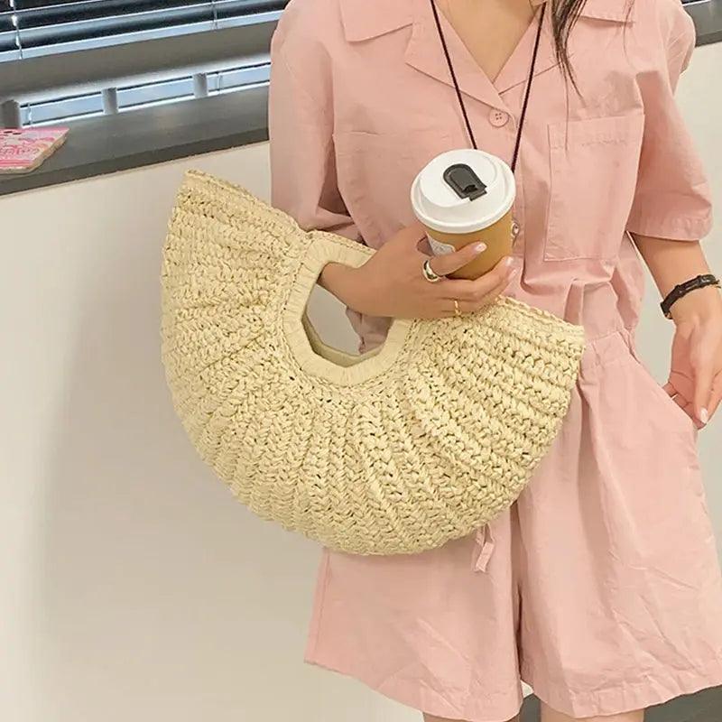 Woven bag for women large capacity grass woven bag summer niche vacation beach handbag eprolo